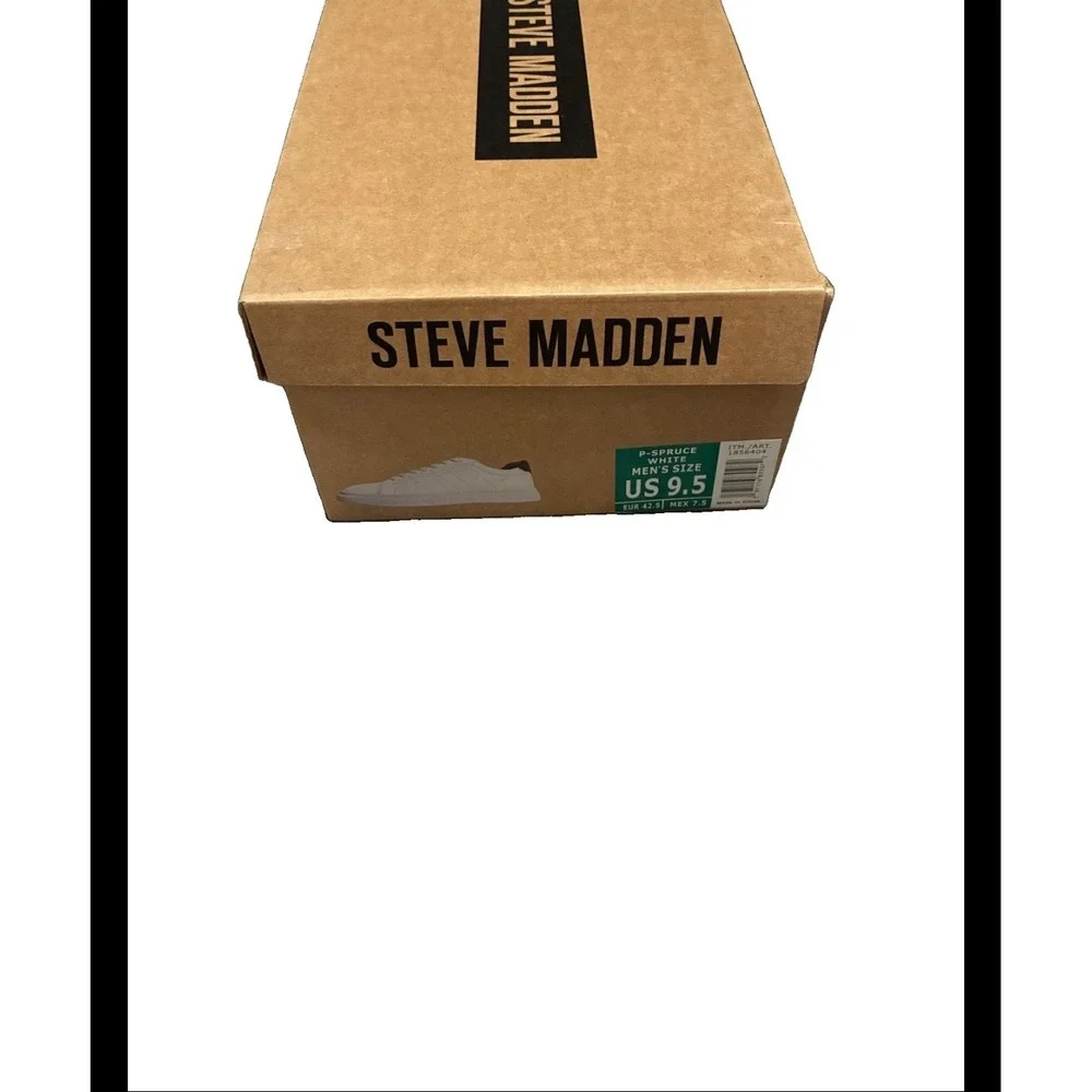 Steve Madden P-Spruce Mens White Low Top Fashion Sneakers Size 9.5